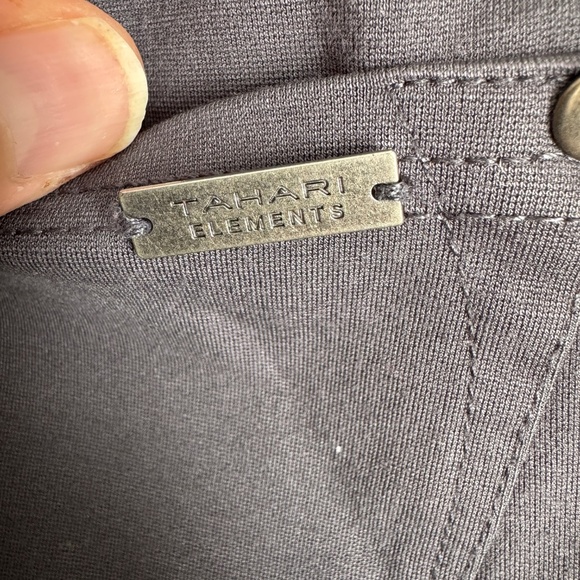 Tahari Elements Women's L Pull On Casual Dress Capri Pants Grey High-Rise Office - Picture 5 of 16